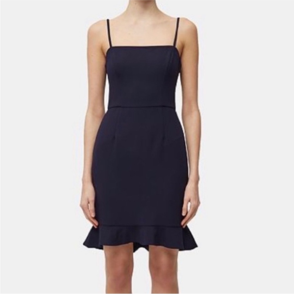 French Connection Midi Ruffle Hem Cocktail Dress (Size 2)